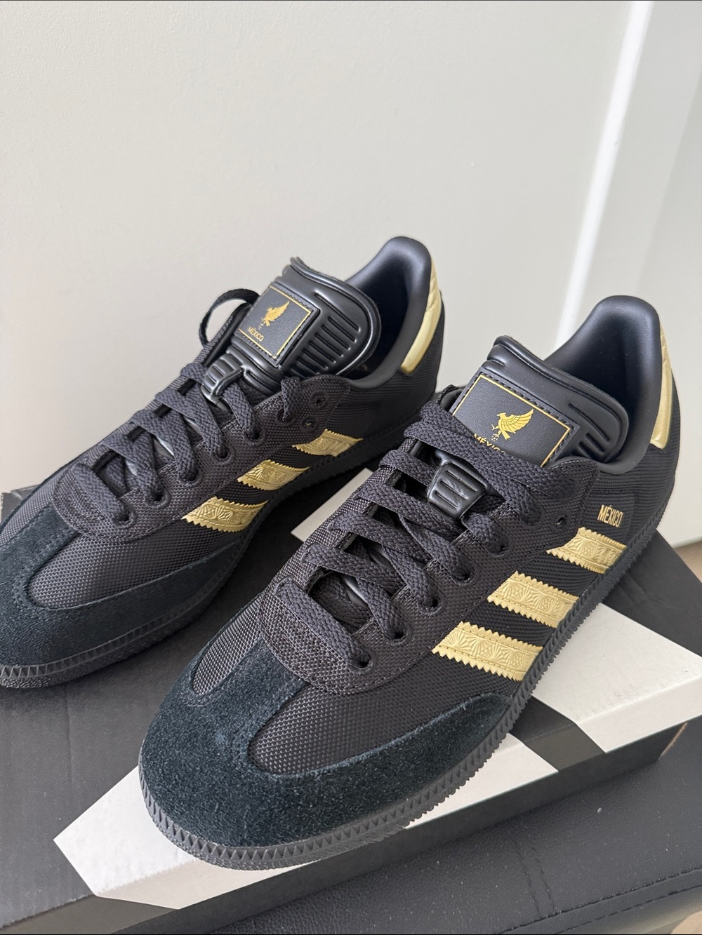 Adidas Mexico Black with Gold Accent Men's Sneakers